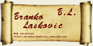 Branko Lasković vizit kartica